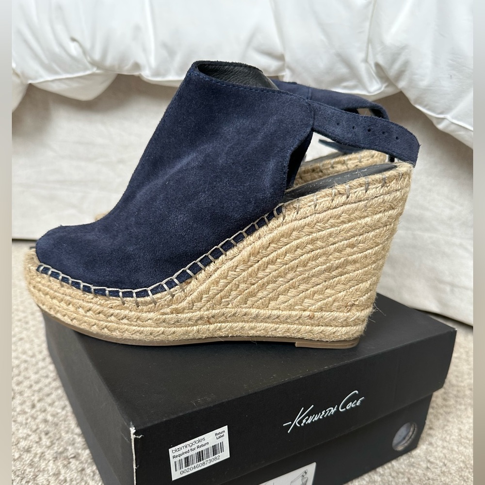 Kenneth Cole espadrilles, indigo suede.